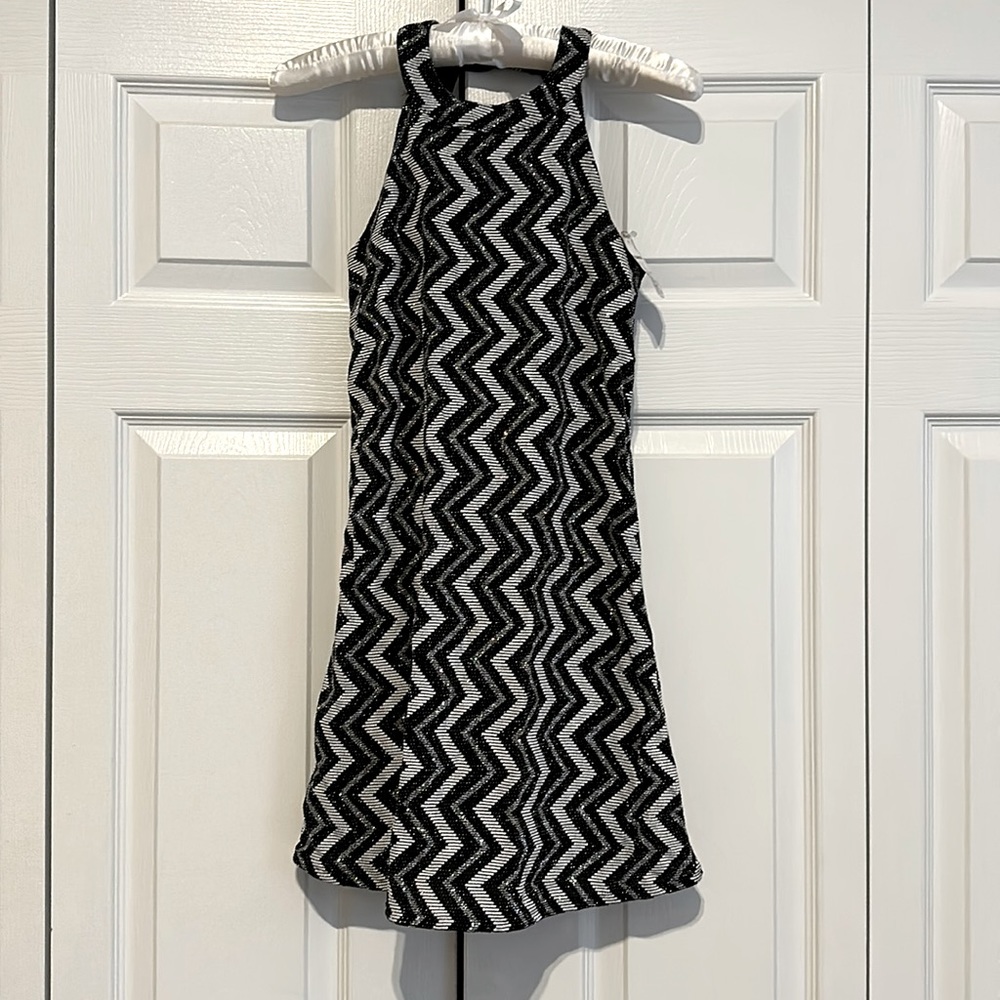 CANDIE’S  sparkly, black, silver, and white cocktail dress. Never worn size. XS